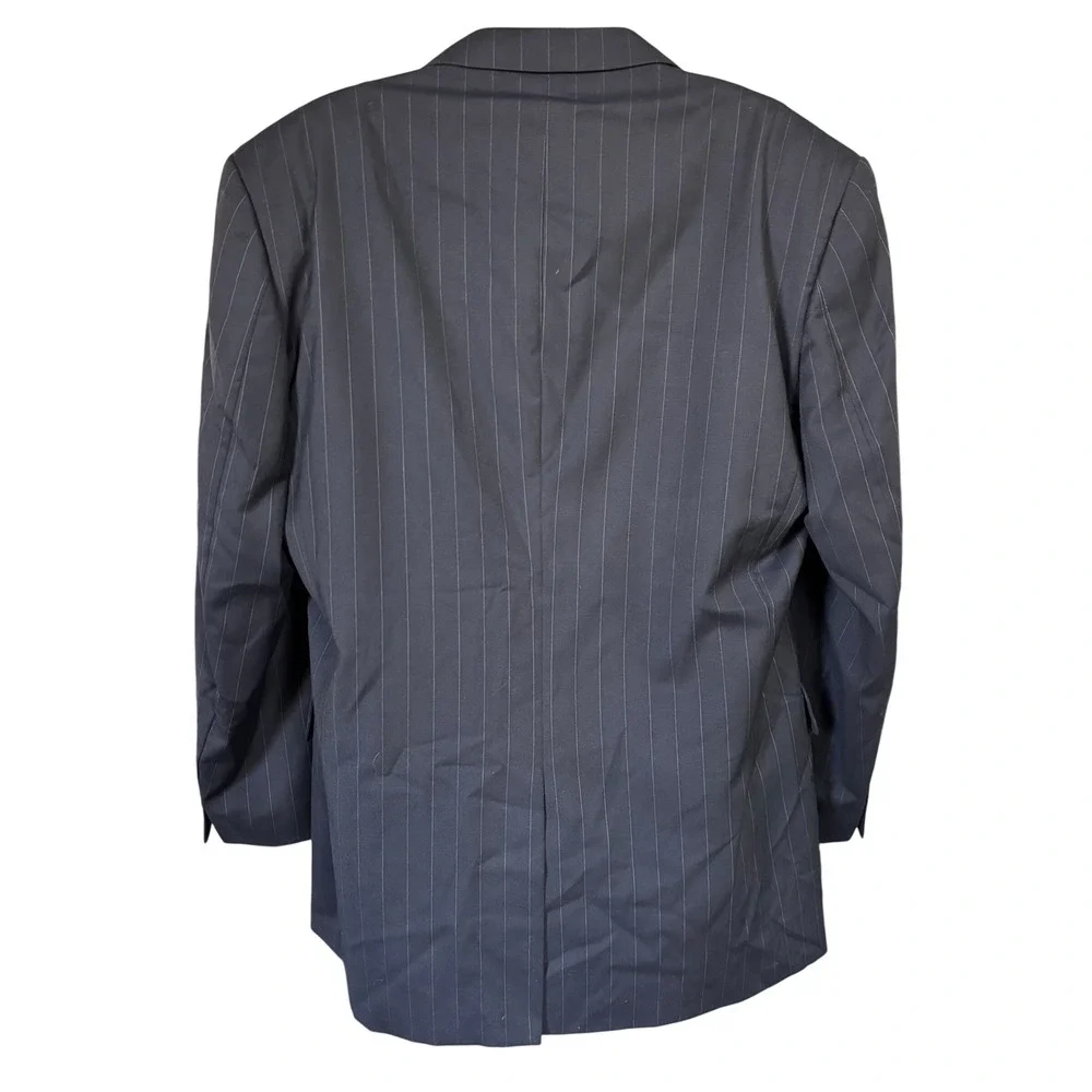 Jos A Bank Signature Collection 100% Wool Pinstripe Sport Coat Sz 44‎ Black
